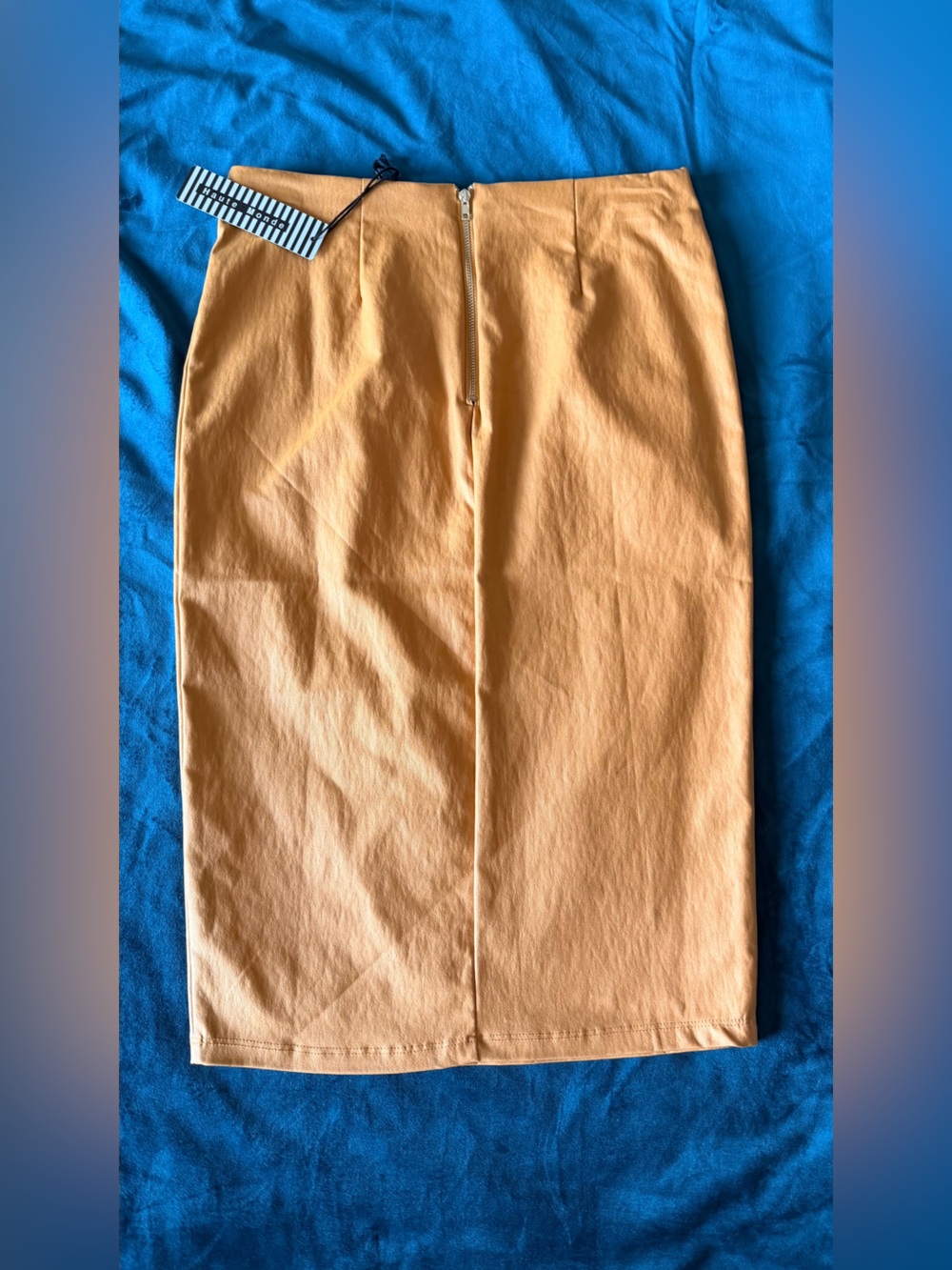 High-Waist Pencil Skirt in Mustard Yellow